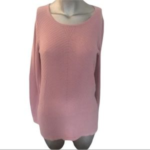 3/$30 Soft baby pink ribbed textured sweater spring transition piece